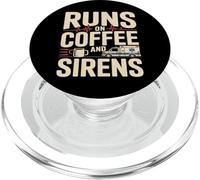 Paramedic EMS Runs On Coffee And Sirens Humor PopSockets PopGrip for MagSafe