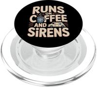 Paramedic EMS Runs On Coffee And Sirens Humor PopSockets PopGrip for MagSafe