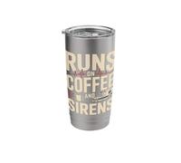 Paramedic EMS Runs On Coffee and Sirens Humor Stainless Steel Insulated Tumbler