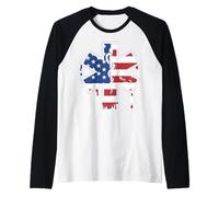 Paramedic EMT First Responder EMS American Flag USA Drip Raglan Baseball Tee
