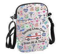 Paramedic Gifts For EMT Saving Lives One Siren At A Time Cossbody Bag Emergency Medicine Gift, Saving Lives C Bag