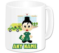 Paramedic Gifts for Women - Personalised Paramedic Mug - Ambulance Emergency Services Student Staff Nurse Medical NHS Key Worker Hospital Present Idea (Black Hair/Oriental)