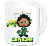 Paramedic Gifts for Women - Personalised Paramedic Mug - Ambulance Emergency Services Student Staff Nurse Medical NHS Key Worker Hospital Present Idea (Black Female)