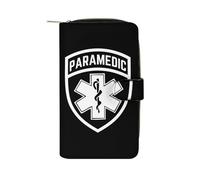 Paramedic Medic EMS Star of Life EMT Cute Long Wallets Large Capacity Wallet Buckle Handbag Blocking Clutch Handbag for Bill Cash Coin Card Key Purse