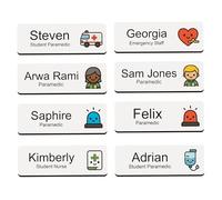 Paramedic Name Badge - Custom Emergency Staff Personalised Student Work ID Tag, 2.5x7.5cm, Cute Design, Pin or Magnet