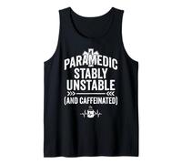 Paramedic Stably Unstable and Caffeinated Distressed EKG Mug Tank Top