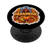 Paramedic Thanksgiving EMT Medic Fall Autumn Turkey EMS PopSockets Adhesive PopGrip