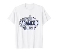 Paramedic Tribute Word Cloud Appreciation Hero Value Graphic T-Shirt, Men, White, M