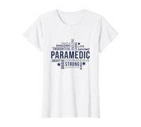 Paramedic Tribute Word Cloud Appreciation Hero Value Graphic T-Shirt, Women, White, XL