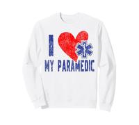 Paramedic Valentines Day Heart Girlfriend Wife I Love My Sweatshirt