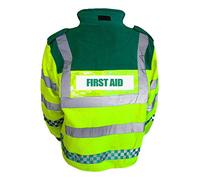 Paramedic Yellow Hi Vis Fleece Jacket With Reflective First Aid Badges, Conforms to EN20471 Class 3, By Brook Hi Vis, Large