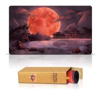 Paramint Blood Moon Shinto Temple (Stitched) - MTG Playmat - Compatible with Magic the Gathering Playmat - Play MTG, YuGiOh, TCG - Original Play Mat Art Designs & Accessories