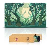 Paramint Forest Mana Scenery, Stained Glass (Stitched) - MTG Playmat - Compatible with Magic the Gathering Playmat - Play MTG, YuGiOh, TCG - Original Play Mat Art Designs & Accessories