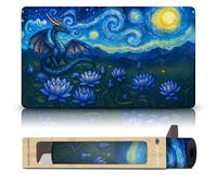 Paramint Starry Night, Dragon (Stitched) - MTG Playmat - Compatible with Magic The Gathering Playmat - Play MTG, YuGiOh, TCG - Original Play Mat Art Designs & Accessories