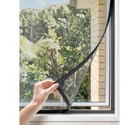 Paramondo DIY Magnetic Window Screen, Durable Black Frames with Gray Fiberglass Mesh, 51” x 59” Adjustable No Drilling Cut-to-Fit Screens for House Windows
