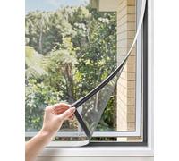 Paramondo DIY Magnetic Window Screen, Durable White Frames with Gray Fiberglass Mesh, 48” x 72” Adjustable No Drilling Cut-to-Fit Screens for House Windows