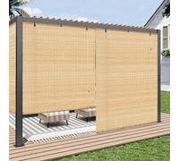 Paramondo Outdoor Roller Shades for Patio, Exterior Waterproof Reed Roller Blinds, Outdoor Bamboo Shades for Patio, Roll Up Screen for Porch, Pergola, Balcony, Gazebo, 35" W x 72" L, Brown206