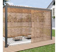 Paramondo Outdoor Roller Shades for Patio, Exterior Waterproof Reed Roller Blinds, Outdoor Bamboo Shades for Patio, Roll Up Screen for Porch, Pergola, Balcony, Gazebo, 34" W x 72" L, Brown