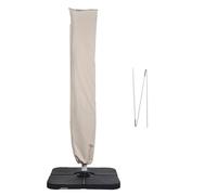 Paramondo Patio Umbrella Cover for 9ft to 13ft Offset Cantilever Umbrella, Outdoor Parasol Covers with Zipper and Push Rod, Waterproof and UV Resistant, Beige