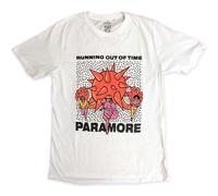 Paramore Men's Running Out Of Time Cotton T-Shirt in White | Size: Large Paramore White L