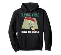 Paramotor FLYING FREE ABOVE THE WORLD Funny Paramotors Pullover Hoodie