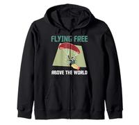 Paramotor FLYING FREE ABOVE THE WORLD Funny Paramotors Zip Hoodie