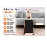Paramount Essentials Dog Ramp | Adjustable Pet Ramp with Non-Slip Rubber Surface & Footing Pads | Secure & Portable with Arm Lock | Mobility
