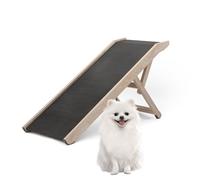 Paramount Essentials Dog Ramp | Adjustable Pet Ramp with Non-Slip Rubber Surface & Footing Pads | Secure & Portable with Arm Lock | Mobility Support for Dogs & Disabled Pets (Weathered Grey)