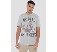 Paramount Home Entertainment Aaahh Real Monsters As Real As It Gets Unisex Adult T-Shirt, Athletic Heather in Light Grey | Size: XL Paramount Home Entertainment Light Grey XL