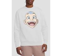 Paramount Home Entertainment Avatar The Last Airbender Big Aang Face Crew Sweatshirt, White | Size: Small Paramount Home Entertainment White S