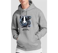 Paramount Home Entertainment Men's Avatar The Last Airbender Airbender Blue & Black Kanji Hoodie, Athletic Heather in Light Grey | Size: Large Paramount Home Entertainment Light Grey L