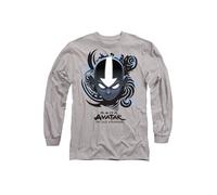 Paramount Home Entertainment Men's Avatar The Last Airbender Airbender Blue & Black Kanji Long Sleeve T Shirt-Athletic Heather | Size: Large Paramount Home Entertainment Light Grey L
