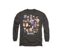 Paramount Home Entertainment Men's Avatar The Last Airbender Chibi Group Long Sleeve T Shirt-Charcoal in Charcoal | Size: 2XL Paramount Home Entertainment Charcoal 2XL