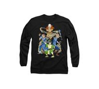 Paramount Home Entertainment Men's Avatar The Last Airbender Team Avatar Elements Long Sleeve T-Shirt, Black | Size: Large Paramount Home Entertainment Black L