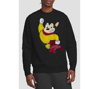 Paramount Home Entertainment Men's Mighty Mouse Classic Hero Crew Sweatshirt, Black | Size: Large Paramount Home Entertainment Black L