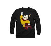 Paramount Home Entertainment Men's Mighty Mouse Classic Hero Long Sleeve T-Shirt, Black | Size: Small Paramount Home Entertainment Black S