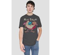 Paramount Home Entertainment Men's Ren & Stimpy Two Of A Kind T-Shirt, Charcoal | Size: Medium Paramount Home Entertainment Charcoal M