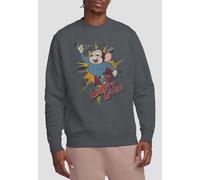 Paramount Home Entertainment Mighty Mouse Break Through Crew Sweatshirt, Charcoal | Size: Medium Paramount Home Entertainment Charcoal M