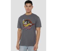 Paramount Home Entertainment Mighty Mouse Mighty Circle Unisex T-Shirt, Charcoal | Size: Small Paramount Home Entertainment Charcoal S