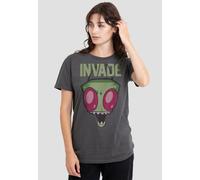 Paramount Home Entertainment Women's Invader Zim Invade T-Shirt, Charcoal-Medium in Charcoal | Size: 2XL Paramount Home Entertainment Charcoal 2XL