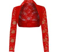 Paramount Long Sleeve Cropped Lace Bolero Shrug Red
