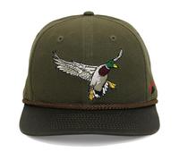 Paramount Outdoors Landing Mallard Duck Baseball Cap with Wax Cloth Visor on Heavy Cotton Canvas Fabric (Olive - OSFA)