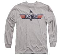 Paramount, Top Gun Logo Grey Mens Long Sleeve T Shirt, Athletic Heather, X-Large