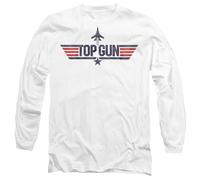 Paramount, Top Gun Logo, White, Mens Long Sleeve T Shirt, White, Medium