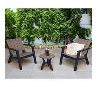 paramus plastic garden lounge set in black and grey