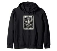 Paranormal Christian Graphic Alien Deception Biblical UFO Zip Hoodie