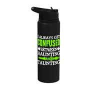 Paranormal Ghost Hunter Confused Haunting Or Taunting Stainless Steel Insulated Water Bottle