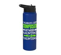 Paranormal Ghost Hunter Confused Haunting Or Taunting Stainless Steel Insulated Water Bottle