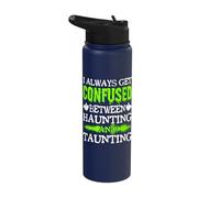Paranormal Ghost Hunter Confused Haunting Or Taunting Stainless Steel Insulated Water Bottle
