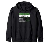 Paranormal Investigator Definition Ghost Research Humor Zip Hoodie